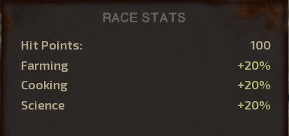 Race stats in character creation